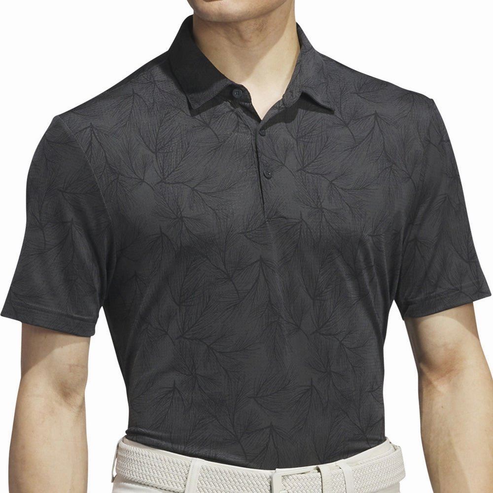 adidas Ultimate365 Mesh Print Polo Shirt - Carbon/Black On-the-Go Fashion