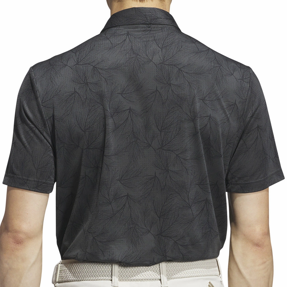 Seasonal top adidas Ultimate365 Mesh Print Polo Shirt - Carbon/Black