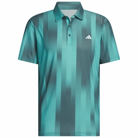 Sporty Chic adidas Ultimate365 Mesh Radiant Print Polo Shirt - Pure Teal/Aurora Ivy
