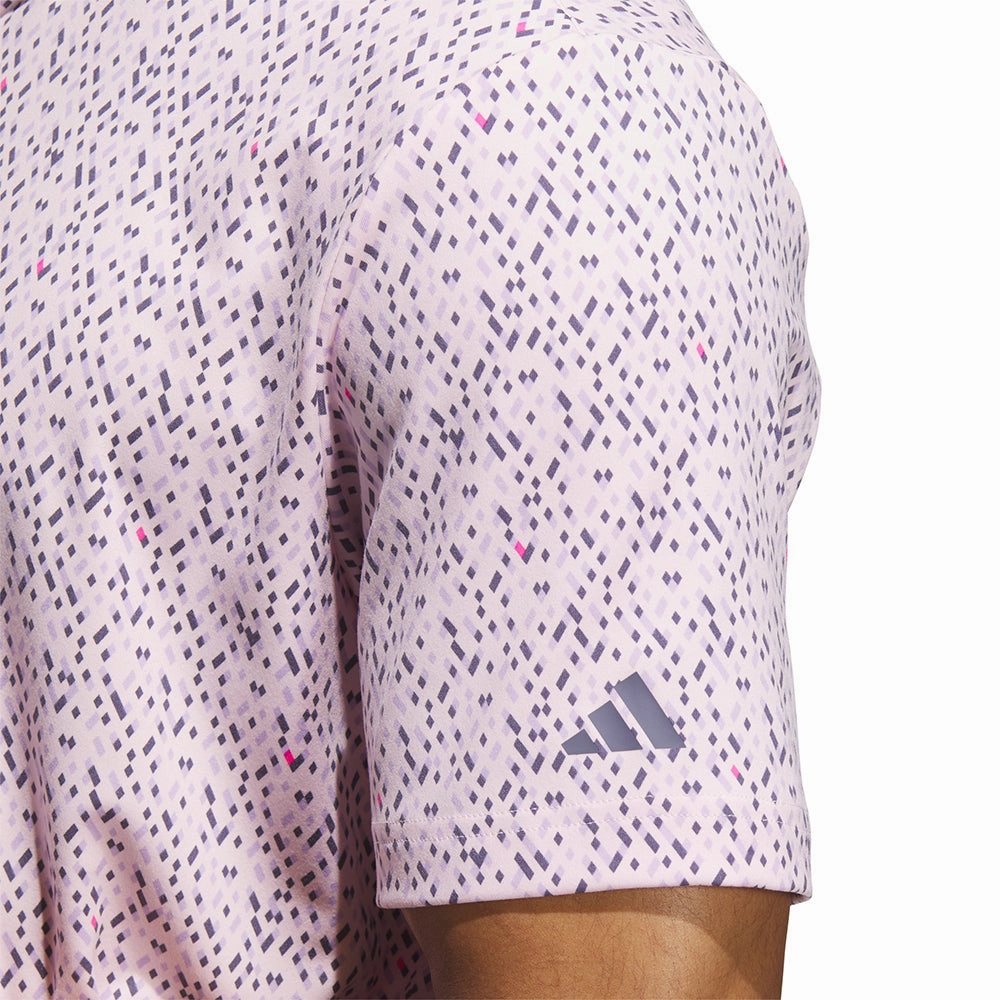 Linen blend adidas Ultimate365 Micro Argyle Polo Shirt - Clear Pink/Preloved Violet