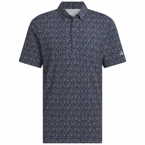 Washable adidas Ultimate365 Micro Argyle Polo Shirt - Collegiate Navy/Grey Three
