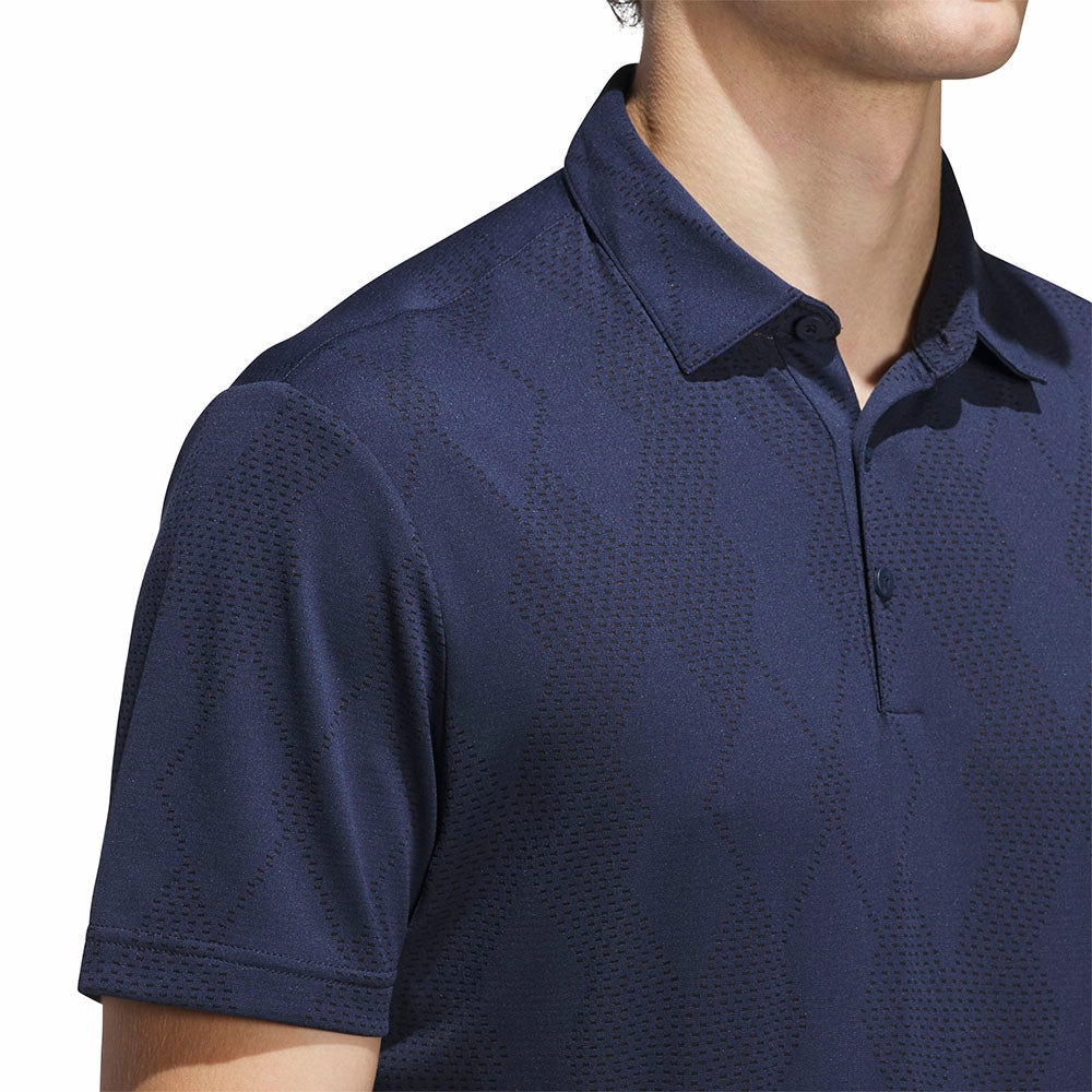 Tagless Design UV resistant adidas Ultimate365 Micro Texture Polo Shirt - Collegiate Navy