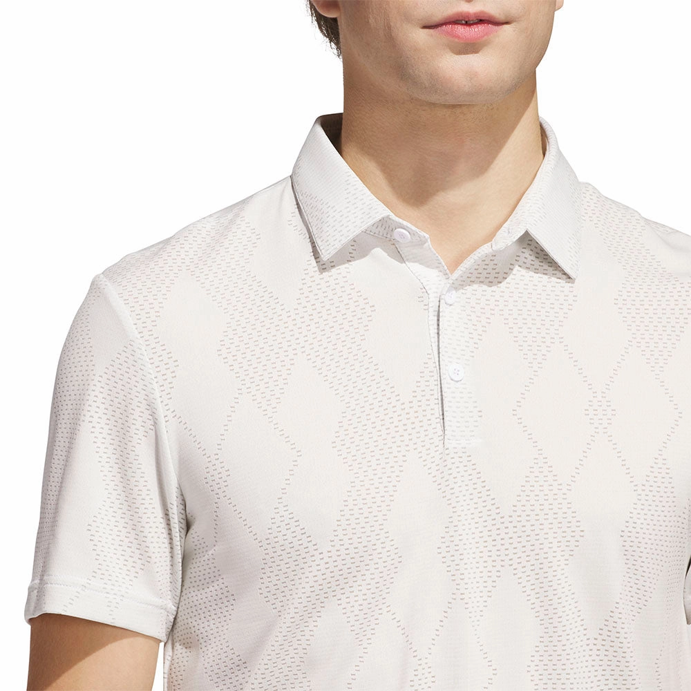 Stretch Jersey Knit adidas Ultimate365 Micro Texture Polo Shirt - White