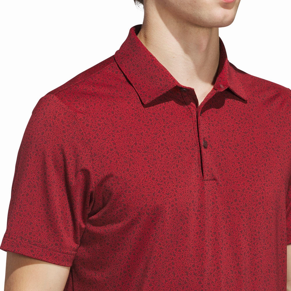 adidas Ultimate365 Mini Bunker Polo Shirt - Aurora Ruby Practical Wear WrinkleResistant Texture