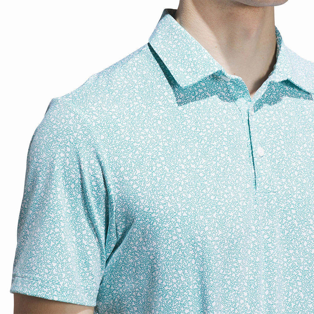 adidas Ultimate365 Mini Bunker Polo Shirt - Pure Teal Reinforced Shoulders Easy-Going Style