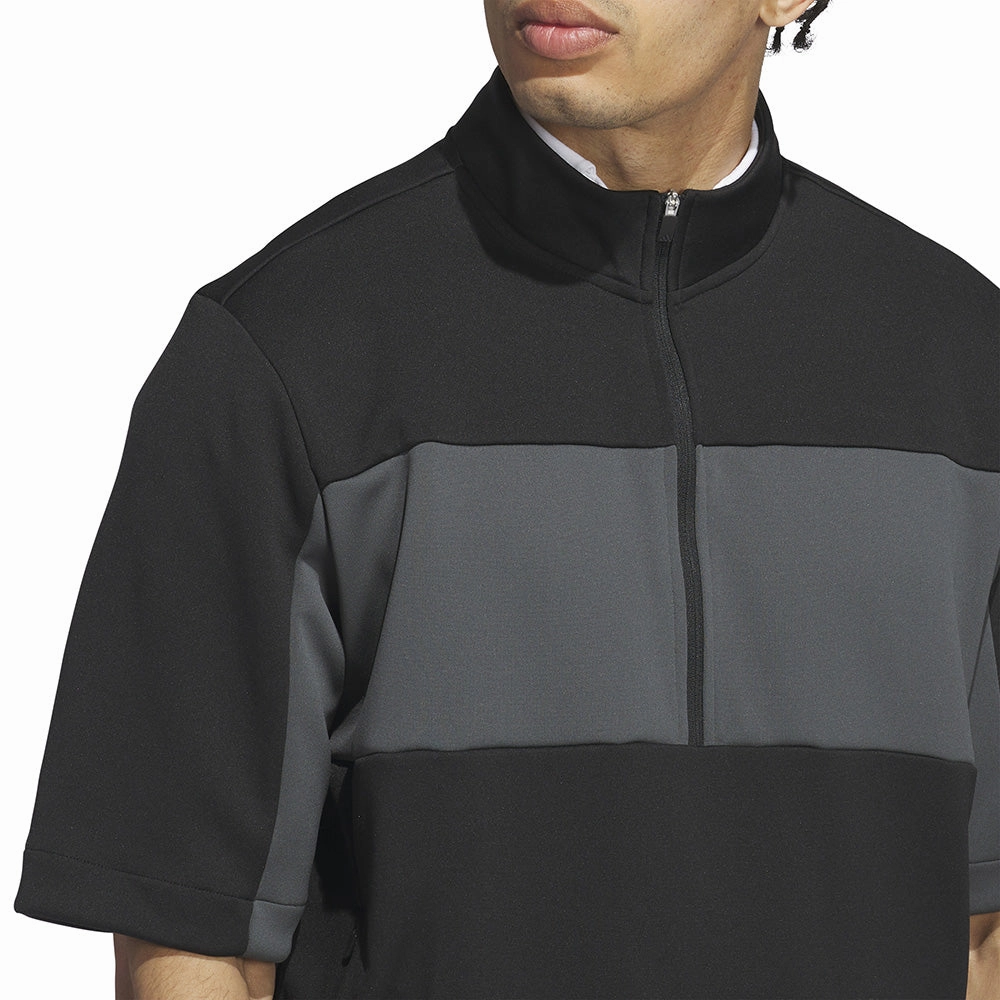 Warm Active Wear adidas Ultimate365 Short Sleeve 1/2 Zip Pullover - Black