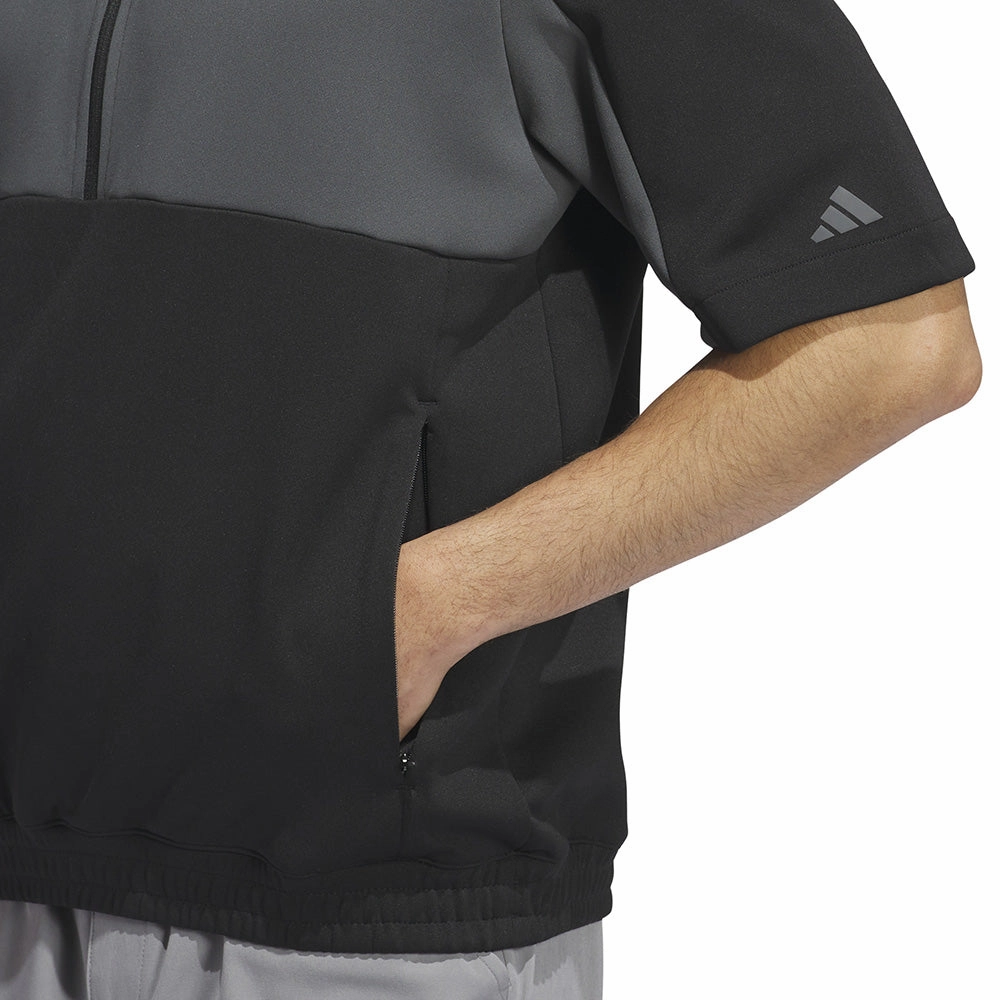 right for beach trips adidas Ultimate365 Short Sleeve 1/2 Zip Pullover - Black