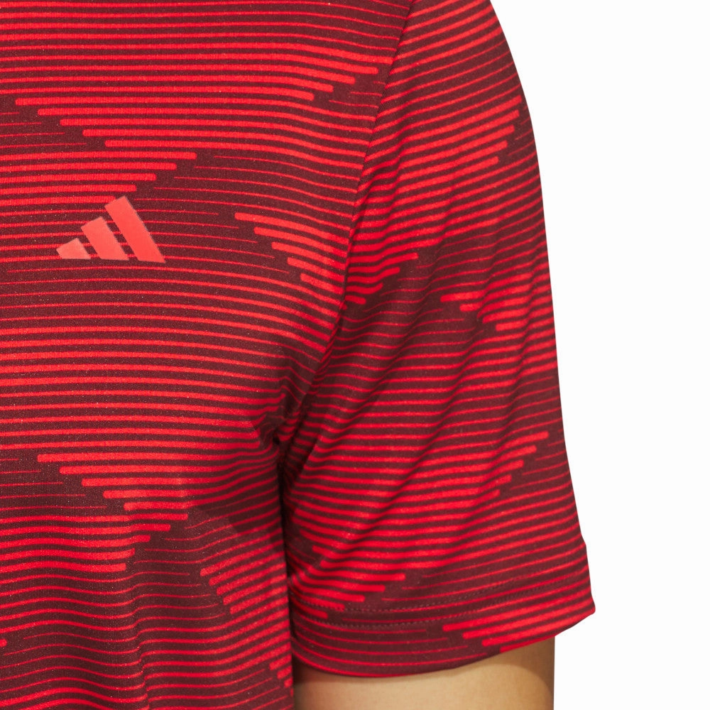 Skin Friendly Lining Trendy Vibes Wear adidas Ultimate365 Speed Stripe Polo Shirt - Aurora Ruby/Pure Ruby