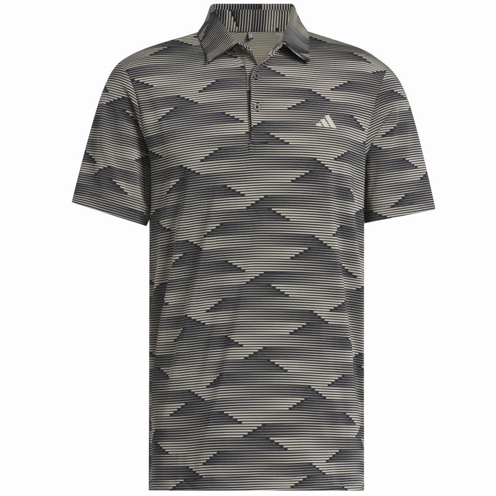 Anti-bacterial adidas Ultimate365 Speed Stripe Polo Shirt - Black/Putty Beige