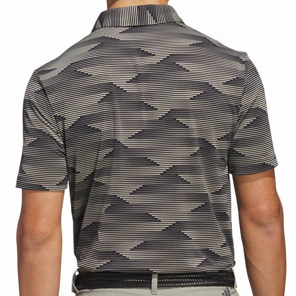 adidas Ultimate365 Speed Stripe Polo Shirt - Black/Putty Beige Casual and cool