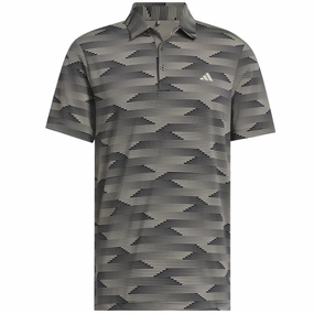 Anti-bacterial adidas Ultimate365 Speed Stripe Polo Shirt - Black/Putty Beige