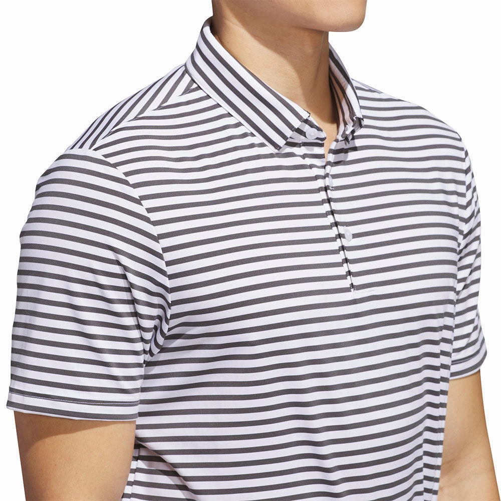 Modern Casual adidas Ultimate365 Stripe Polo Shirt - White/Grey Six
