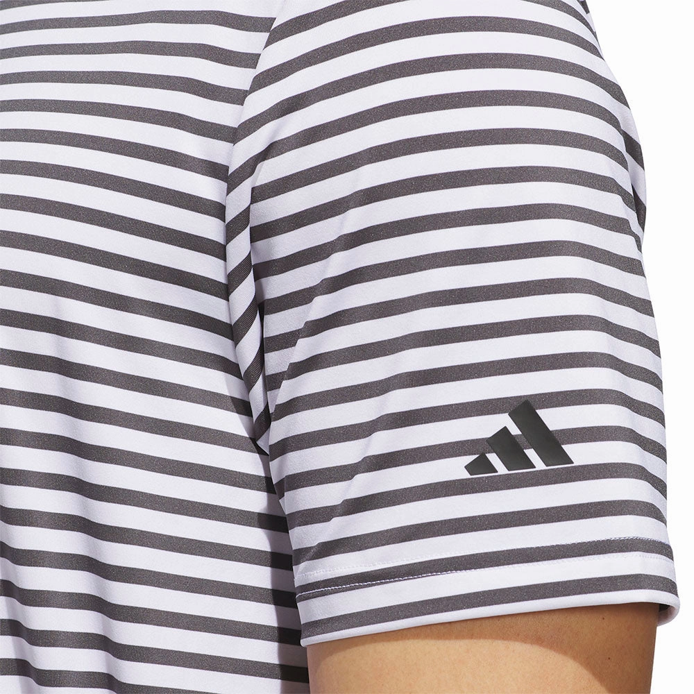 Chill Vibe adidas Ultimate365 Stripe Polo Shirt - White/Grey Six
