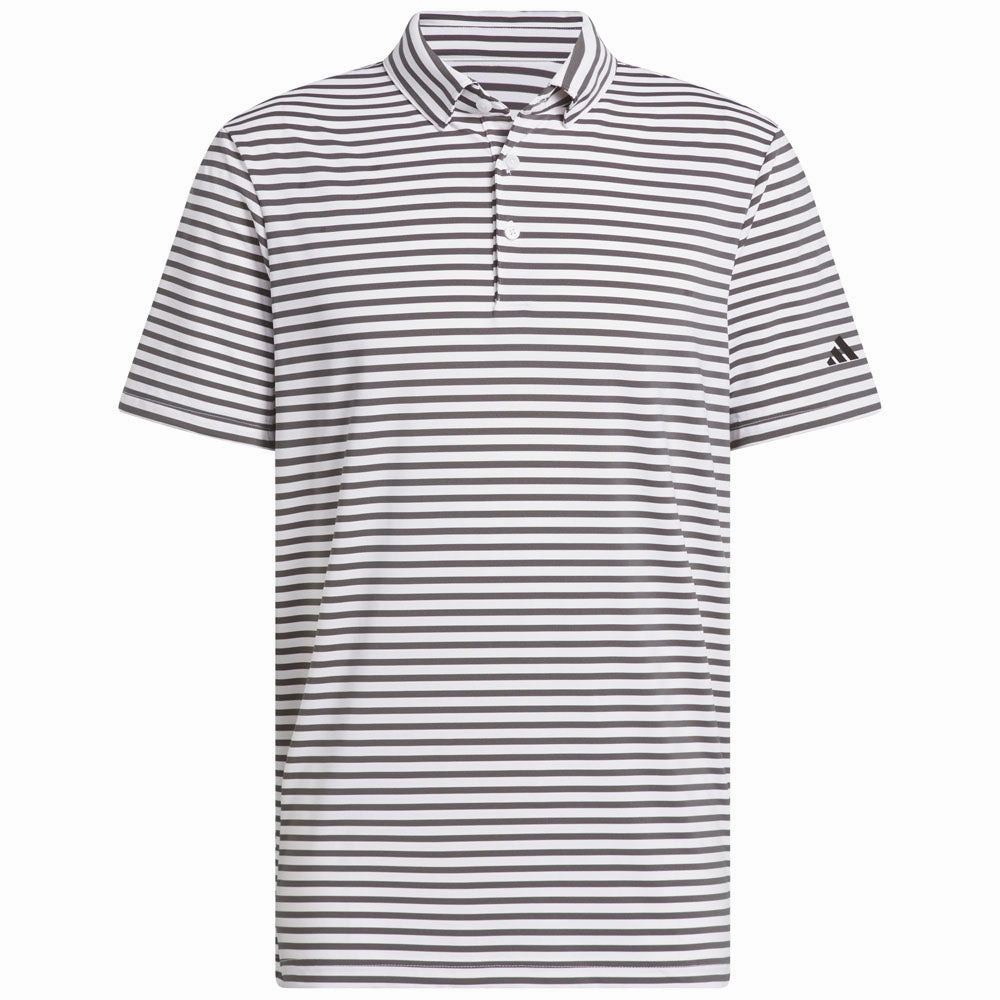 adidas Ultimate365 Stripe Polo Shirt - White/Grey Six Yoga flexibility