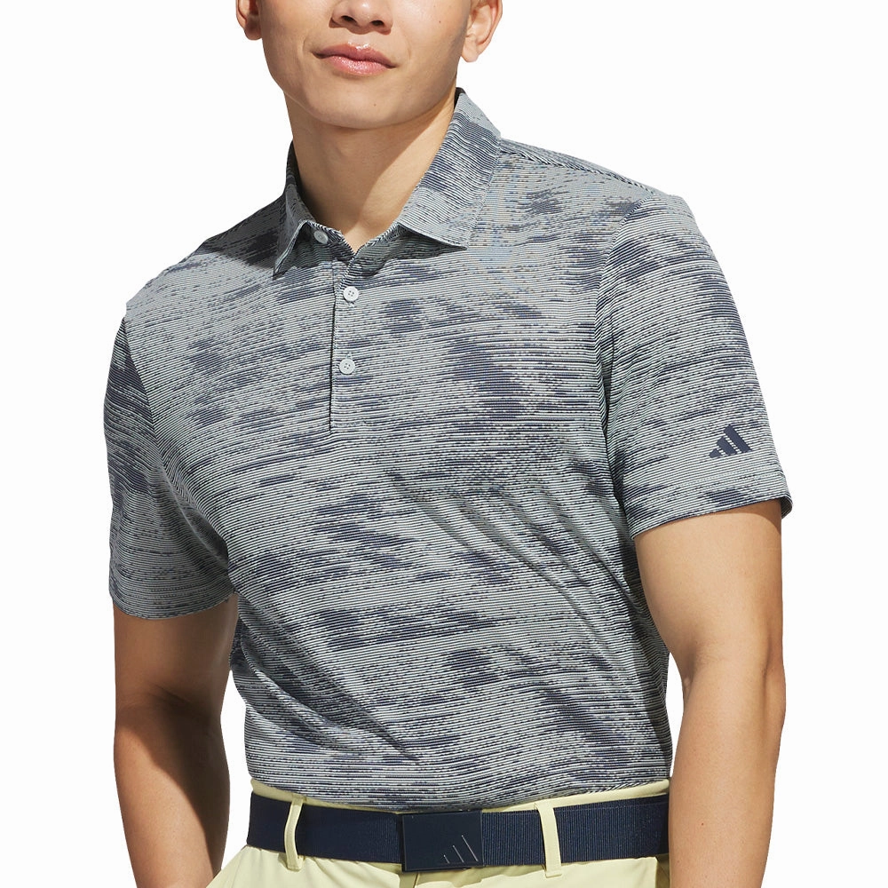 adidas Ultimate365 Textured Polo Shirt - Wonder Silver/Collegiate Navy Summer Ready