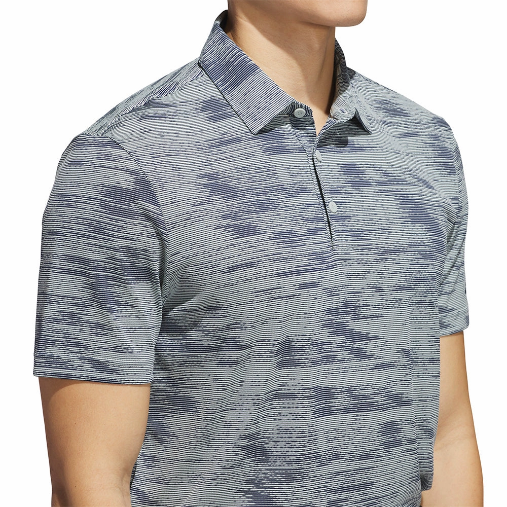 adidas Ultimate365 Textured Polo Shirt - Wonder Silver/Collegiate Navy Moisture Management