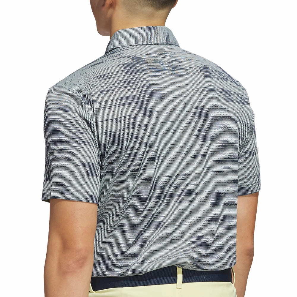 Fashion-Ready adidas Ultimate365 Textured Polo Shirt - Wonder Silver/Collegiate Navy