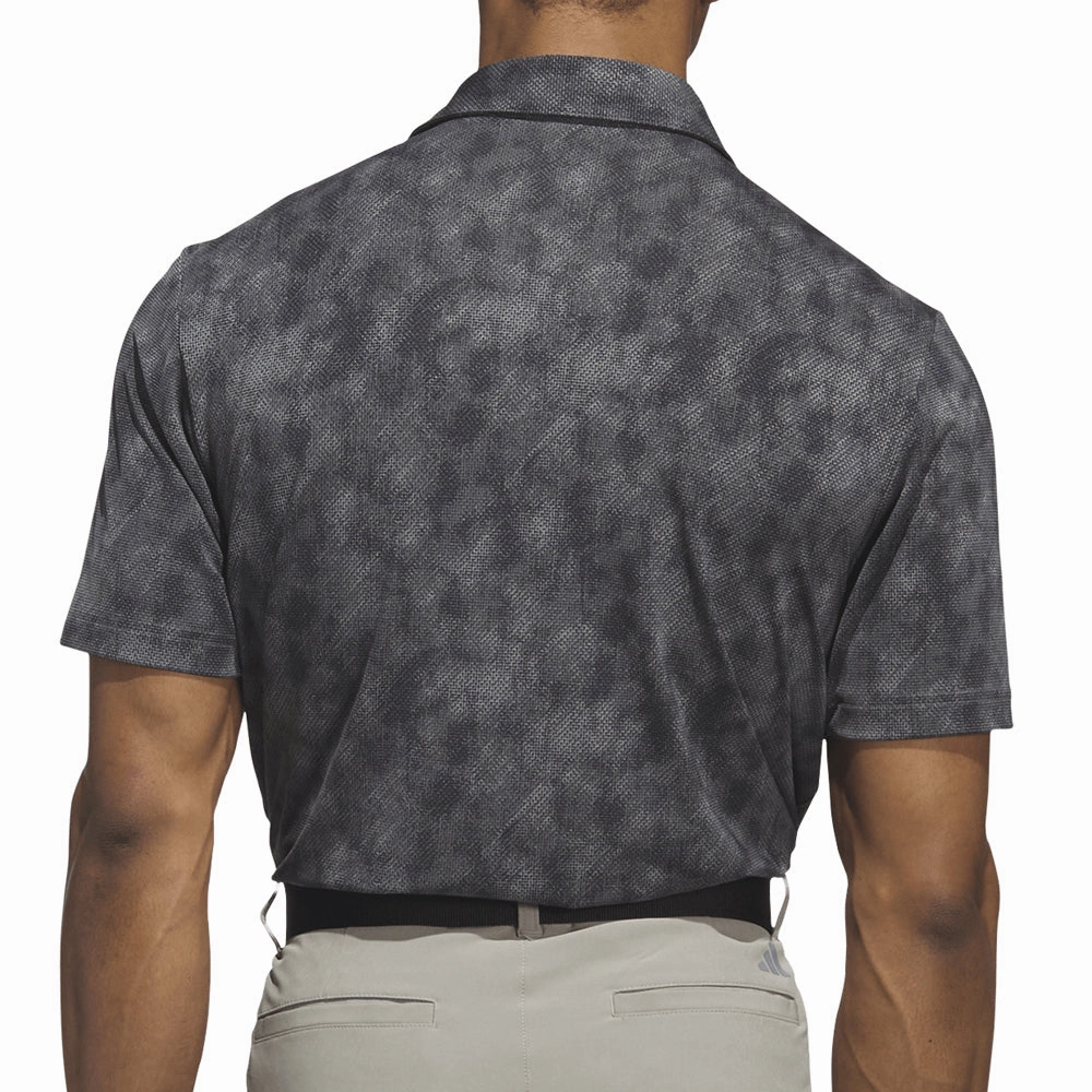 Unisex style Classic Comfort adidas Ultimate365 Textured Print Polo Shirt - Black/Grey Five