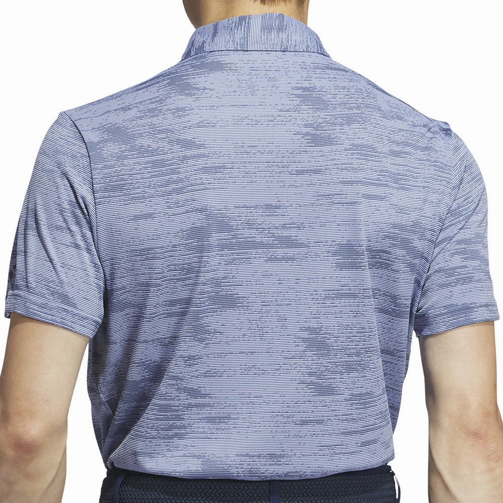 Simple and Light adidas Ultimate365 Textured Stripe Polo Shirt - Blue Spark/Preloved Ink