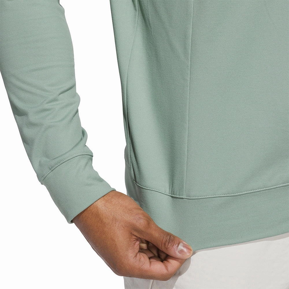 adidas Ultimate365 Tour 1/4 Zip Pullover - Silver Green tropical print