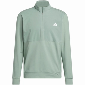 product value for money adidas Ultimate365 Tour 1/4 Zip Pullover - Silver Green