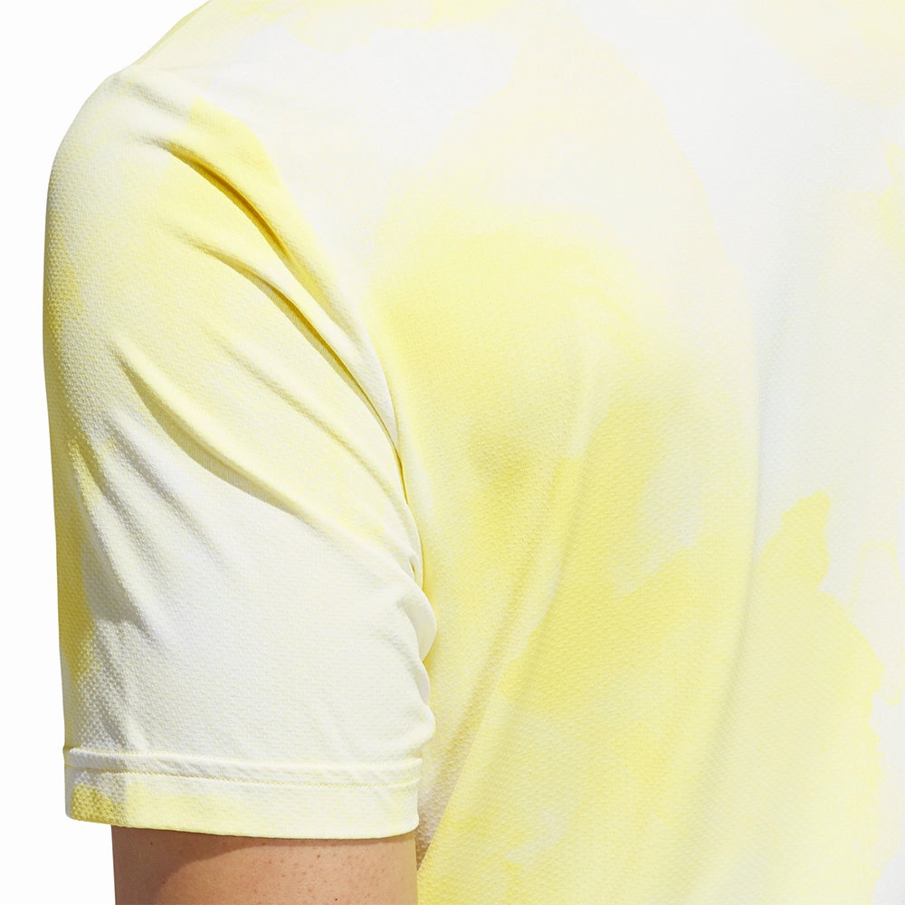 FadeResistant adidas Ultimate365 Tour Adicool LC Polo Shirt - Pure Sulfur/White