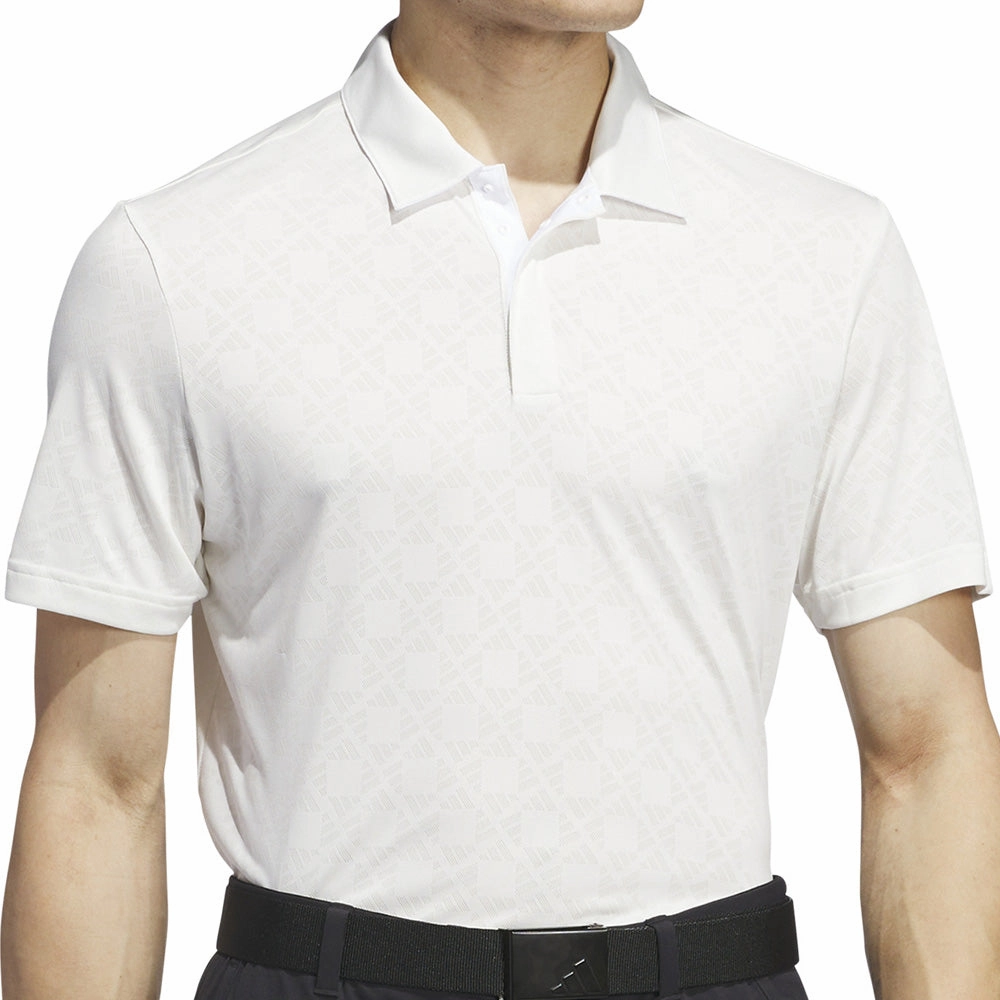adidas Ultimate365 Tour HEAT.RDY Jacquard Polo Shirt - White Light Style Trend