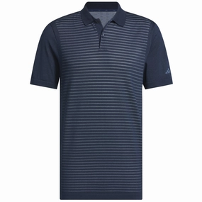 Breathable Look Classic Style adidas Ultimate365 Tour Seamless Stripe Polo Shirt - Collegiate Navy