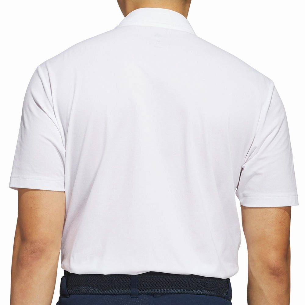 adidas Ultimate365 Tour Twistknit LC Polo Shirt - White Organic Cotton Versatile Layering