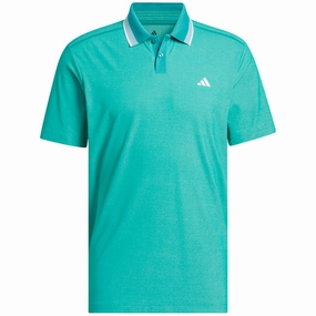 adidas Ultimate365 Tour Twistknit Pique Polo Shirt - Pure Teal Floral Print Cozy Fit