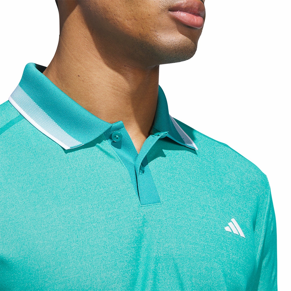 Modern Casual Non Irritating Seams adidas Ultimate365 Tour Twistknit Pique Polo Shirt - Pure Teal