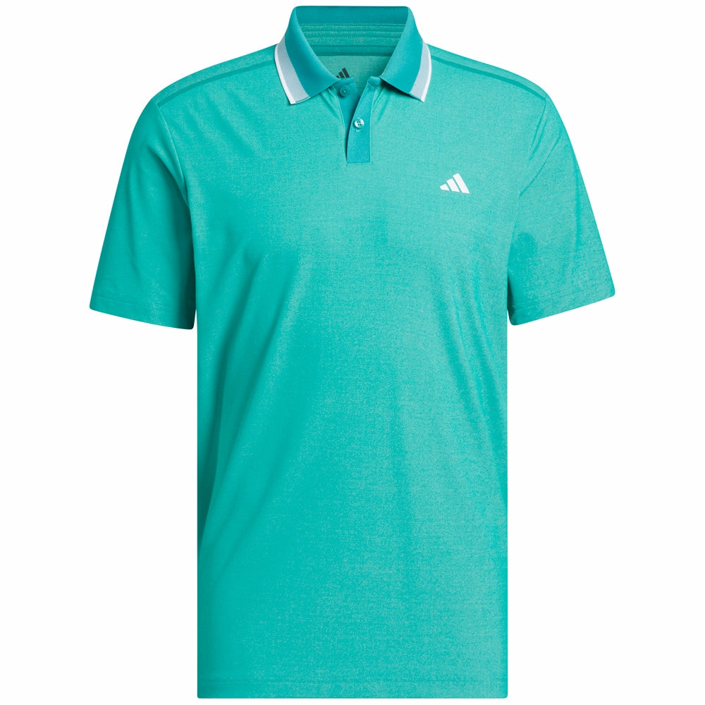adidas Ultimate365 Tour Twistknit Pique Polo Shirt - Pure Teal Floral Print Cozy Fit