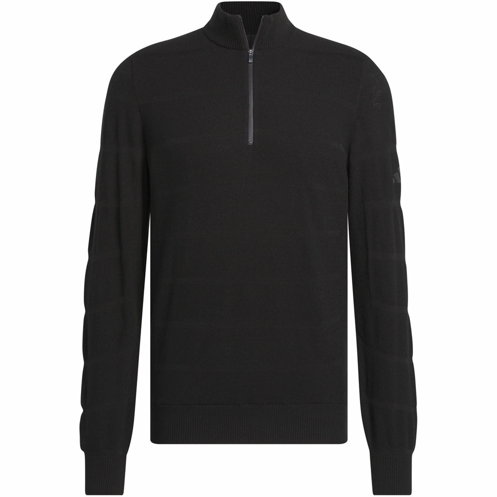 appropriate for autumn adidas Ultimate365 Tour Wind Knit 1/4 Zip - Black