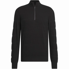 appropriate for autumn adidas Ultimate365 Tour Wind Knit 1/4 Zip - Black