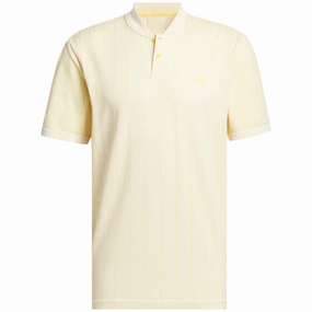adidas Ultimate 365 Tour Primeknit Striped Polo Shirt - Ivory Soft and Flexible Relaxed Outfit