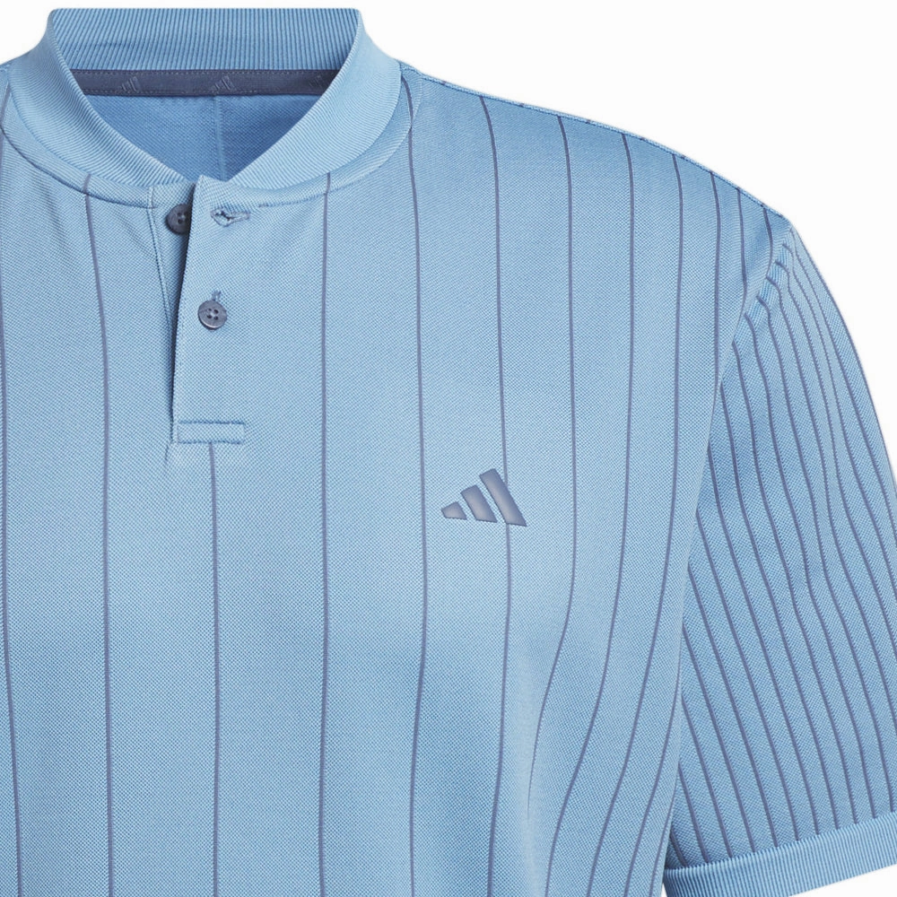 adidas Ultimate 365 Tour Primeknit Striped Polo Shirt - Semi Blue Burst Casual Wearable Crew neck classic