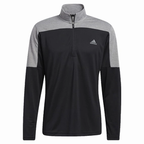 Running wear ring accents adidas UPF Lightweight 1/4 Zip Midlayer- Black
