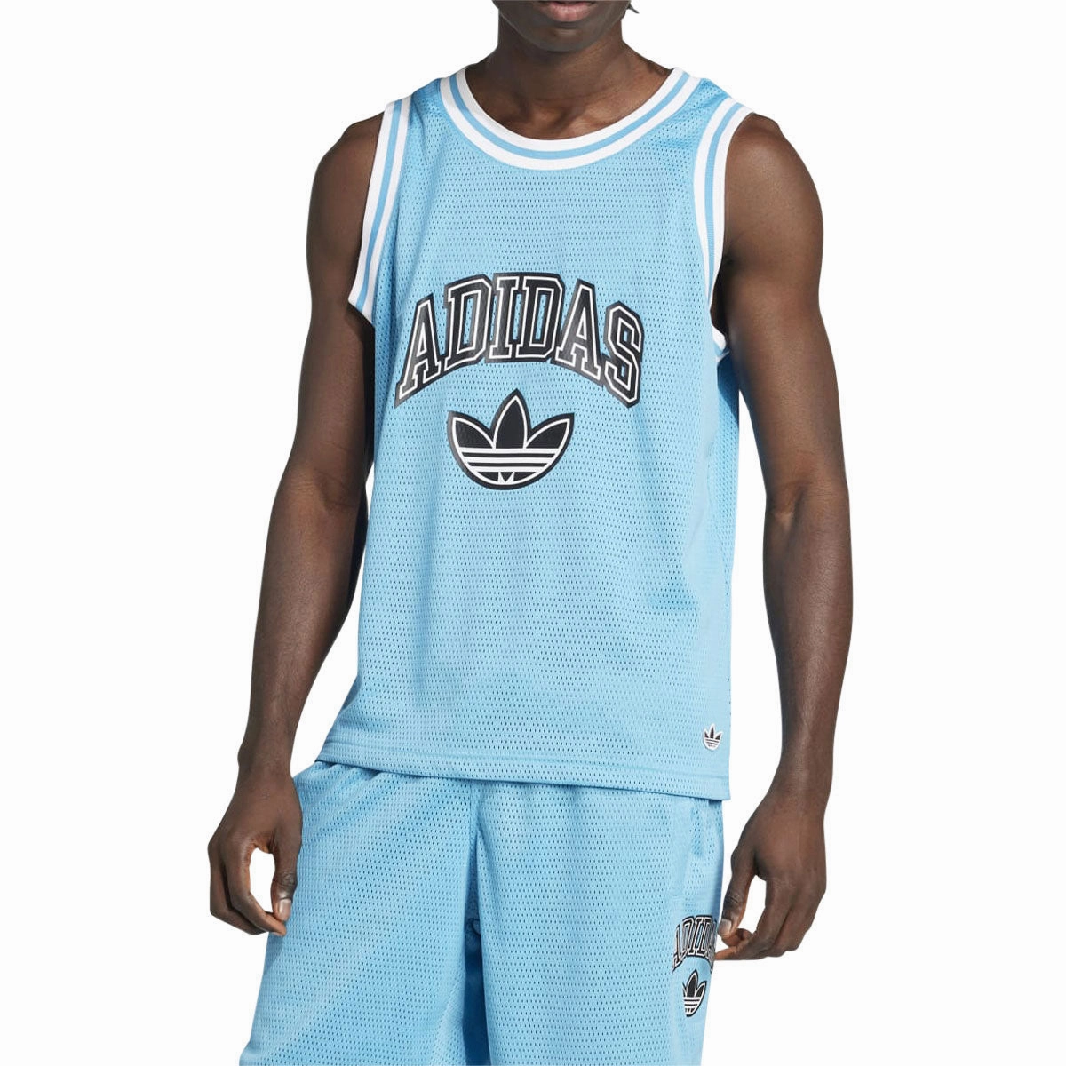 Adidas Varsity Basketball Tank Top - App Sky Rush Abrasion Resistant Fabric