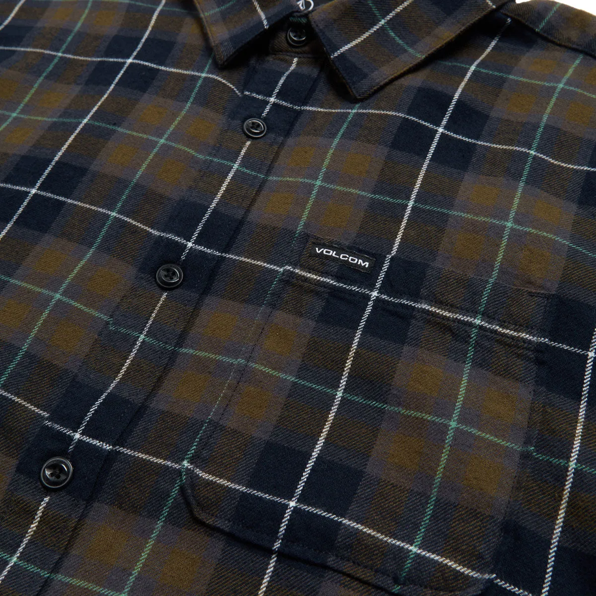 Volcom Caden Plaid Long Sleeve Shirt - Navy 2025 Polka Dot