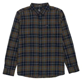 Volcom Caden Plaid Long Sleeve Shirt - Navy 2025 Work From Home Sustainable Choice