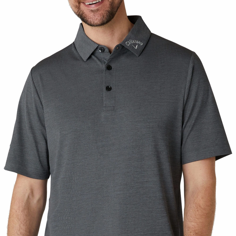 Callaway Ventilated Classic Jacquard Polo Shirt - Caviar Layering Comfort Wear