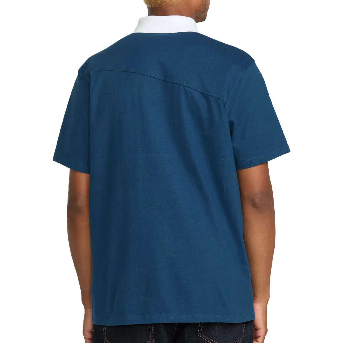Zip Front Volcom Gemstone Polo Shirt - Deep Blue