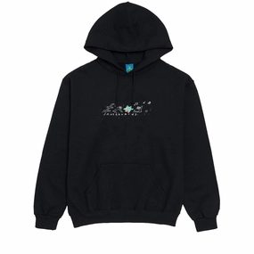 Knit texture Frog Happy Dirty Frog Hoodie - Black