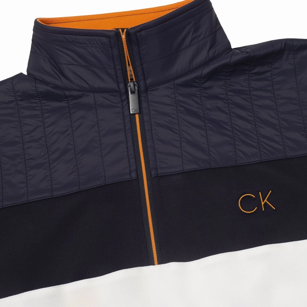 Calvin Klein Danvers 1/4 Zip Pullover - White/Navy product sustainable future Plus Fit