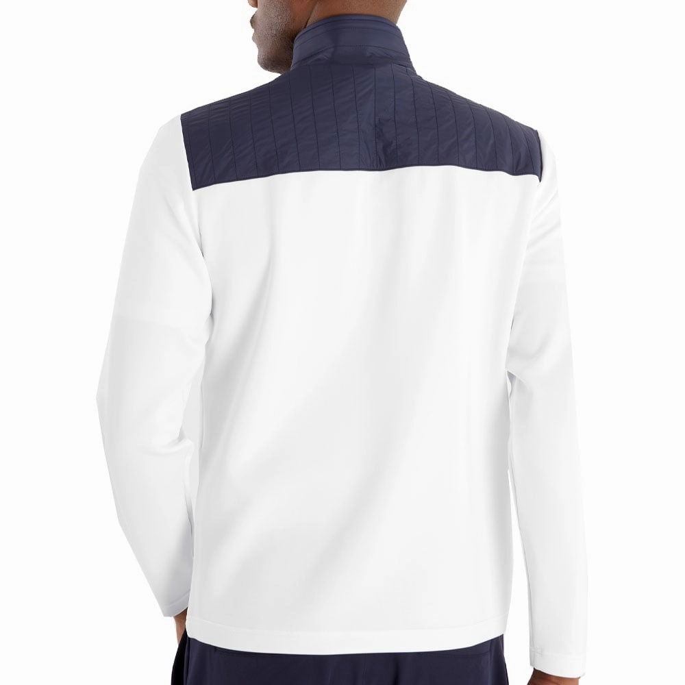 Calvin Klein Danvers 1/4 Zip Pullover - White/Navy Comfy Fit
