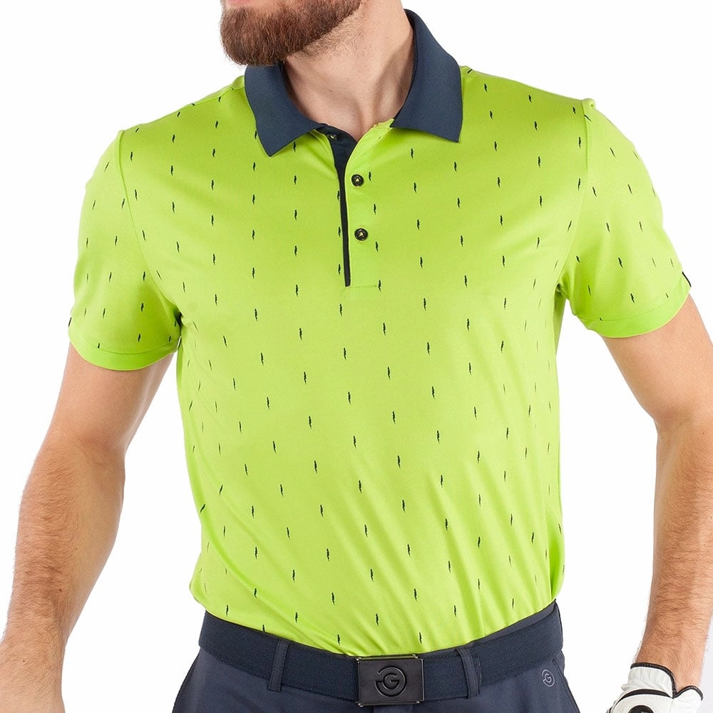 Street Smart Look Trendy Fashion Galvin Green Mayson Ventil8  Polo Shirt - Lime/Navy