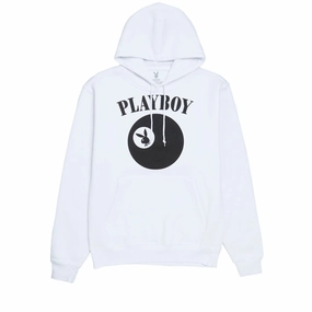 Modern Design Seamless Shoulder Color Bars x Playboy Billiards Hoodie - White
