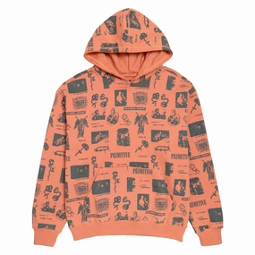 Metallic look Glider like Primitive x Sublime Mosaic Hoodie - Coral