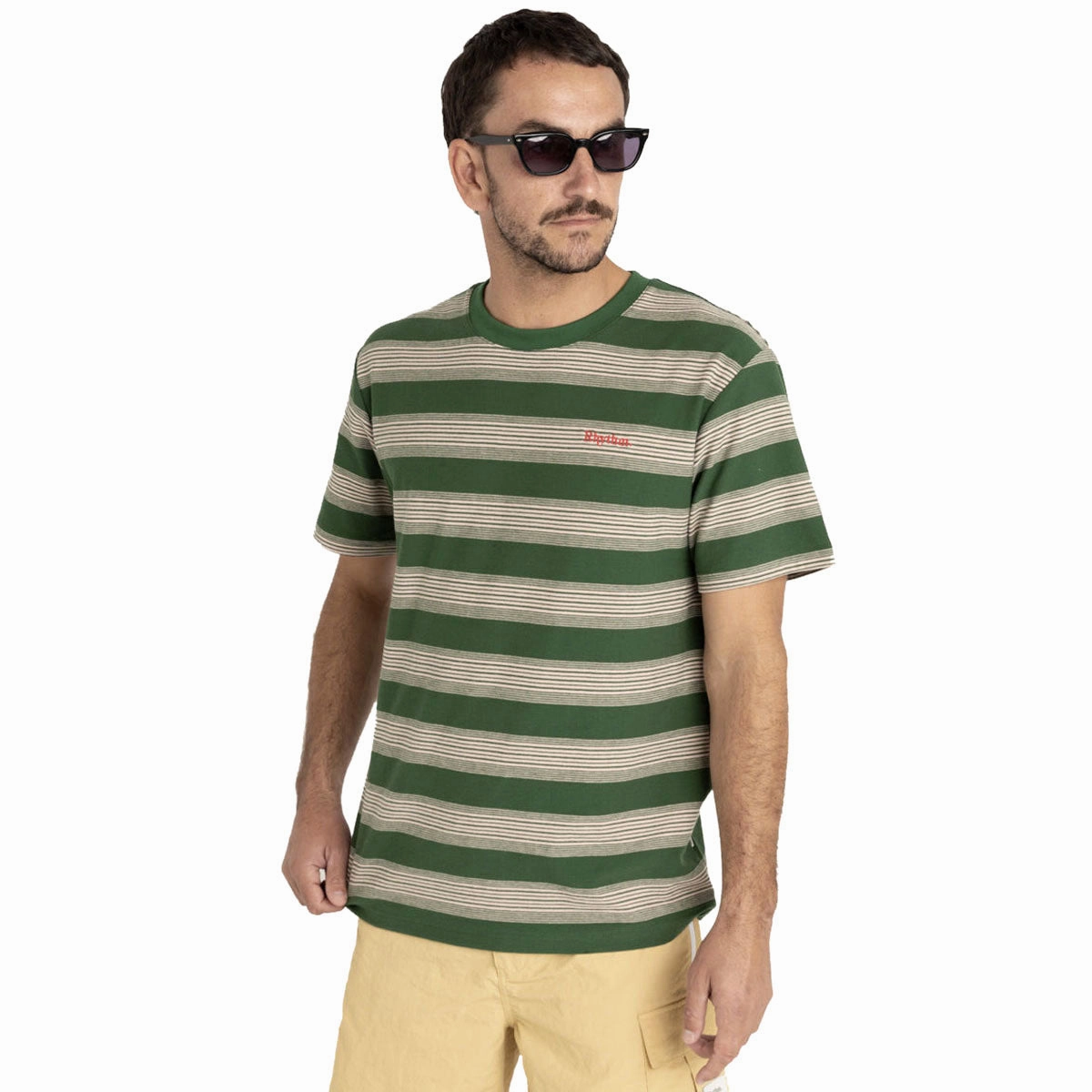 Rhythm Echo Stripe T-Shirt - Natural FlexibleCollarOptions
