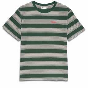 Oversized Silhouette Fashion Forward Rhythm Echo Stripe T-Shirt - Natural